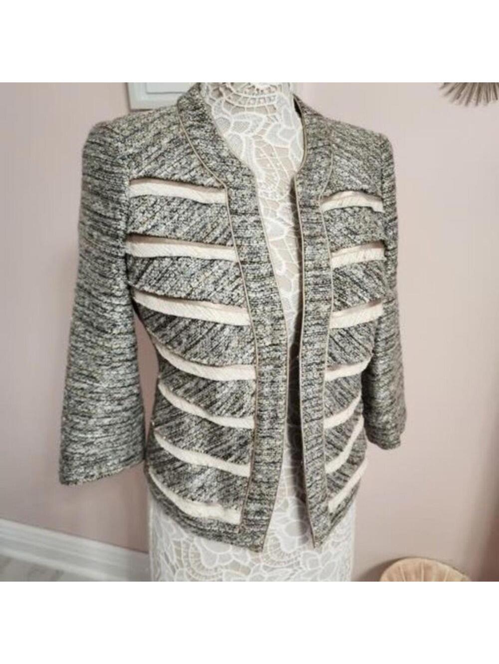 EUC White House Black Market Metallic Detail Blazer jacket 4